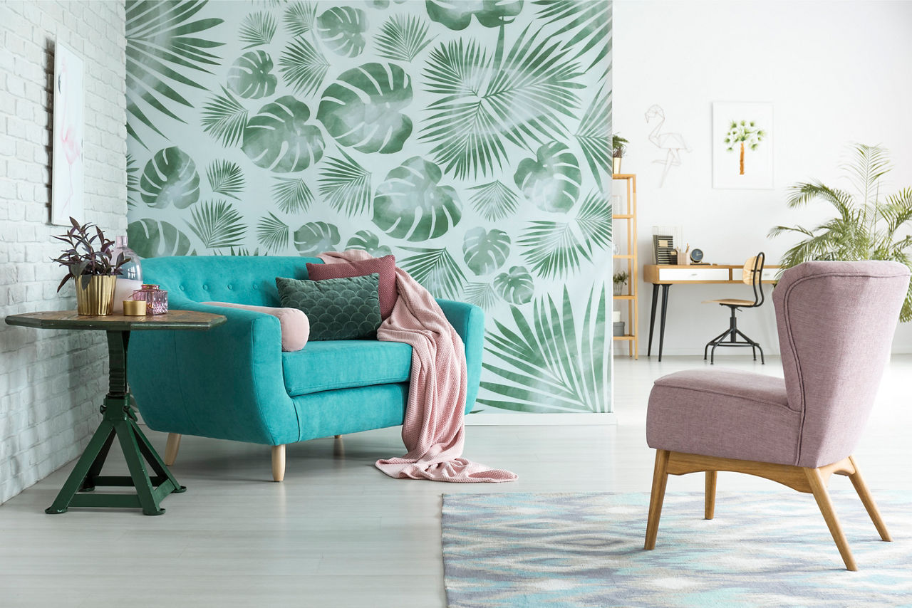 Tropical Flair Wallpaper: Interior Texture | Birla Opus